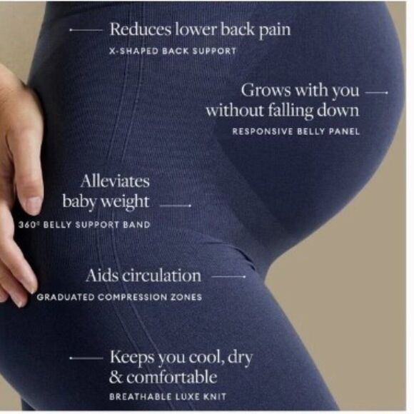 BLANQI EVERYDAY Black Maternity Belly Support Legging Women's Large High Rise Se - Picture 2 of 11